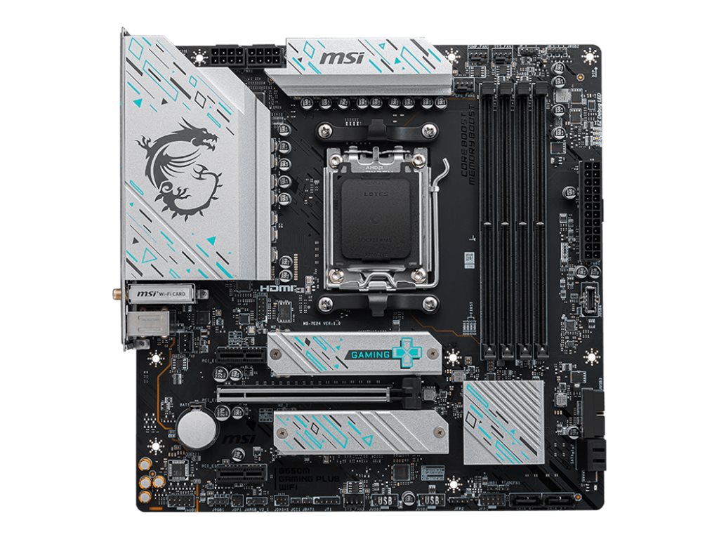 Pilt MSI B650M GAMING PLUS WIFI | Processor family AMD | Processor socket B650 | DDR5 UDIMM | Number of SATA connectors 4