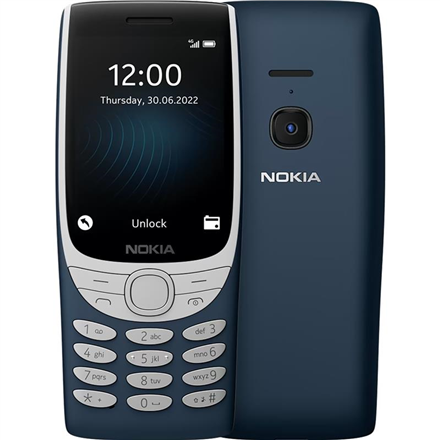 Pilt Nokia | 8210 | Blue | 2.8 " | TFT LCD | Unisoc | T107 | Internal RAM 0.048 GB | 0.128 GB | microSDHC | Dual SIM | Nano-SIM | 4G | Main camera 0.3 MP | Secondary camera  MP | 1450  mAh