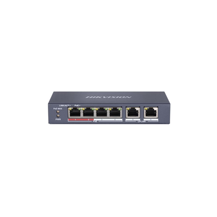 Pilt Hikvision | Switch | DS-3E0106P-E/M | Unmanaged | Desktop | 10/100 Mbps (RJ-45) ports quantity 4