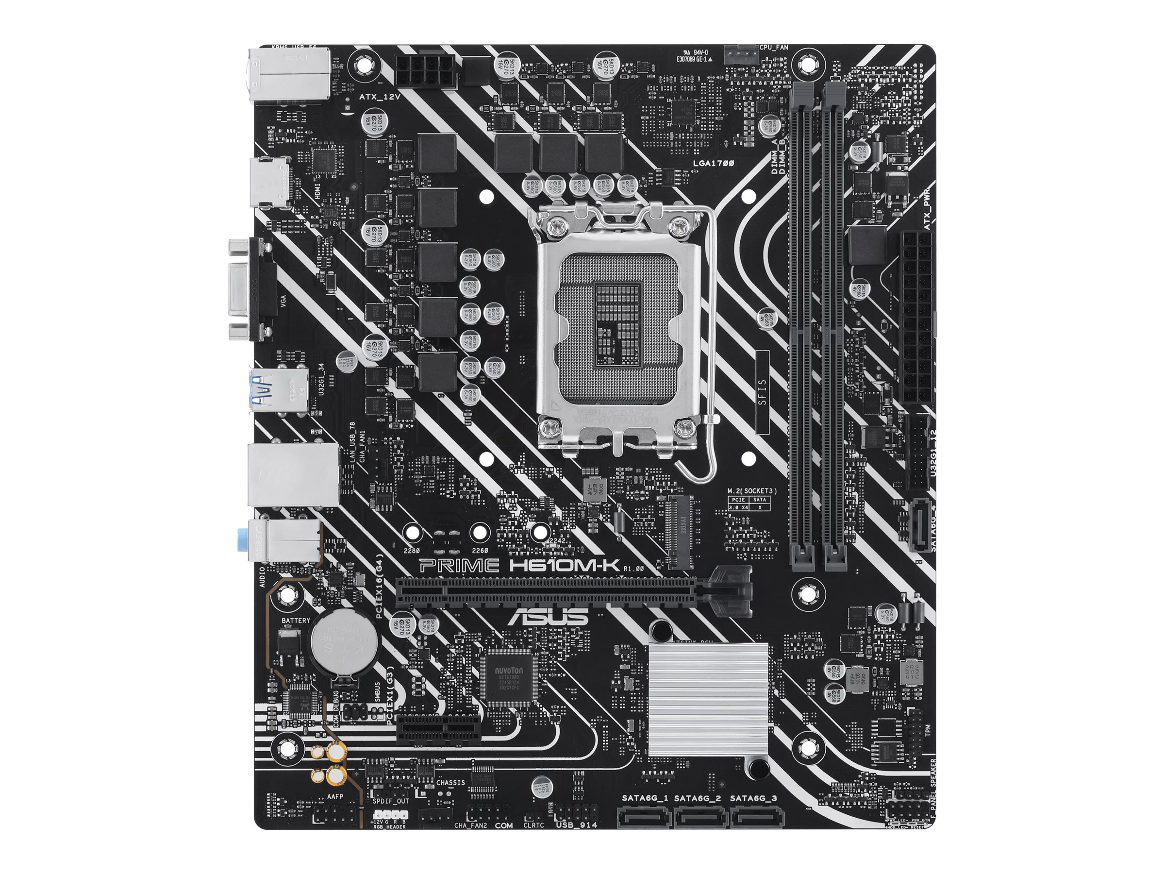 Pilt Asus Processor family Intel | Processor socket LGA1700 | DDR5 DIMM | Supported hard disk drive interfaces SATA, M.2 | Number of SATA connectors 4