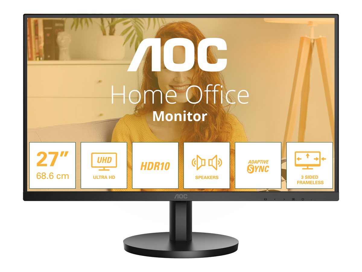 Pilt AOC U27B3A | 27 " | IPS | UHD | 16:9 | 60 Hz | 4 ms | 3840 x 2160 pixels | 350 cd/m² | HDMI ports quantity 2