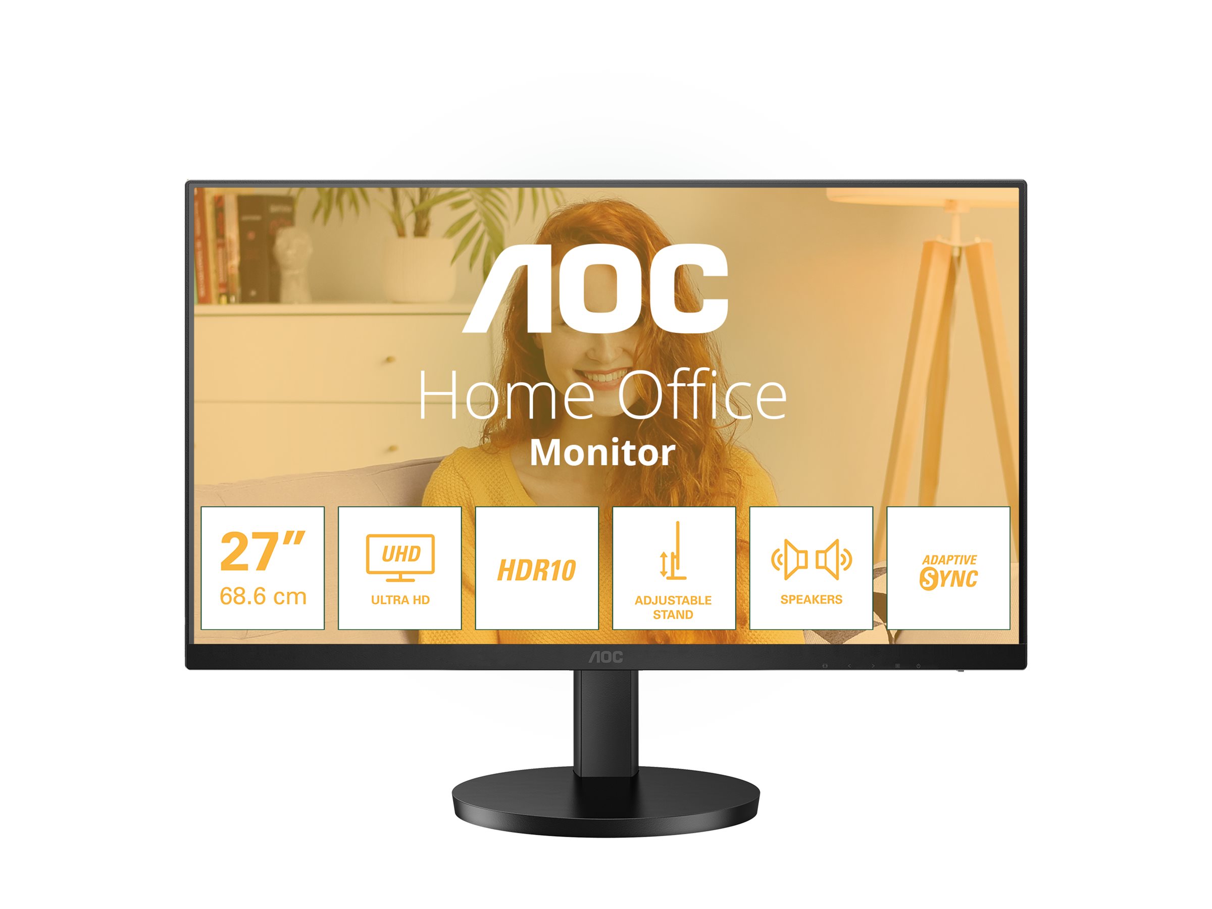 Pilt AOC U27B3AF | 27 " | IPS | UHD | 16:9 | 60 Hz | 4 ms | 3840 x 2160 pixels | 350 cd/m² | HDMI ports quantity 2 | Warranty 24 month(s)