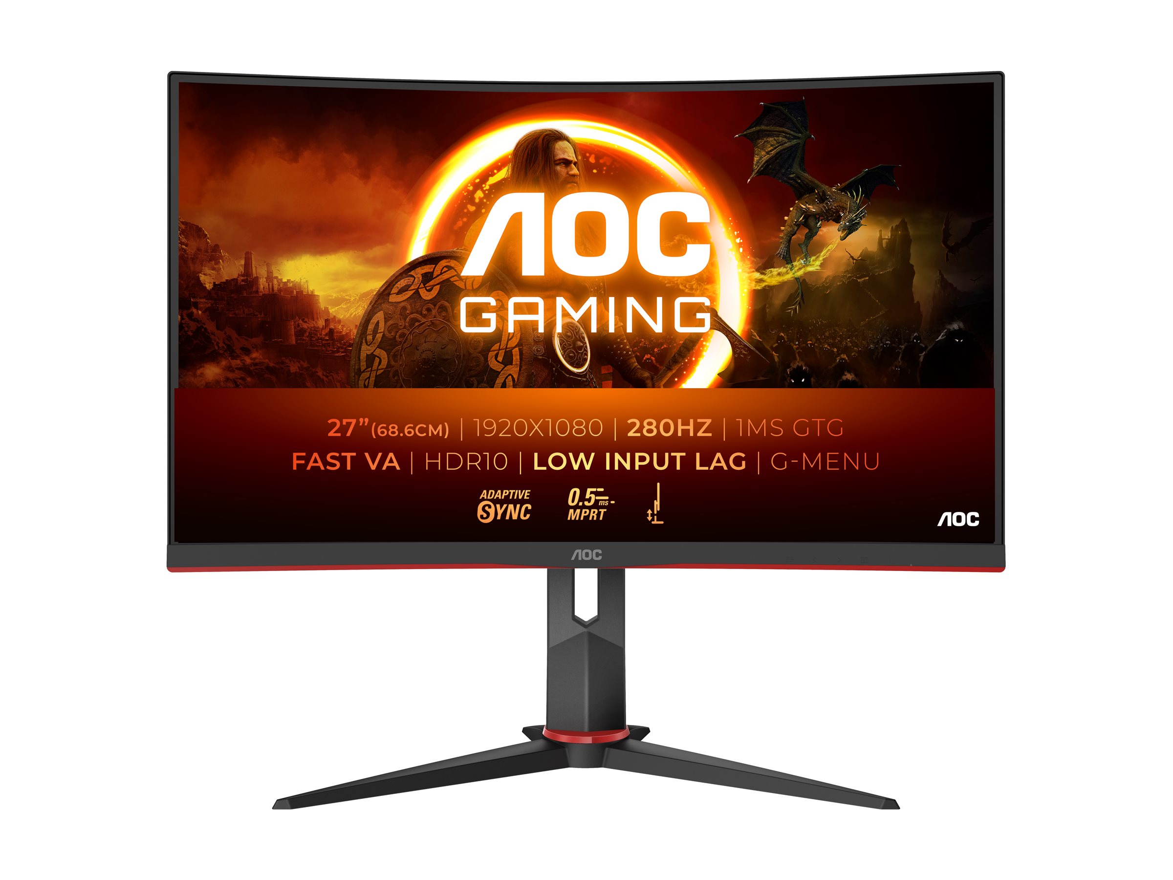 Pilt AOC C27G2Z3/BK | 27 " | VA | FHD | 16:9 | 280 Hz | 1 ms | 1920 x 1080 pixels | 300 cd/m² | HDMI ports quantity 2 | Warranty 36 month(s)