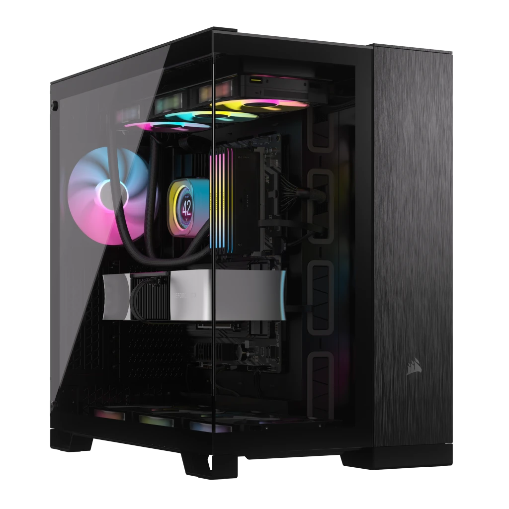 Pilt Corsair Dual Chamber PC Case | 6500X | Black/Obsidian Aluminum | Mid-Tower | Power supply included No | ATX