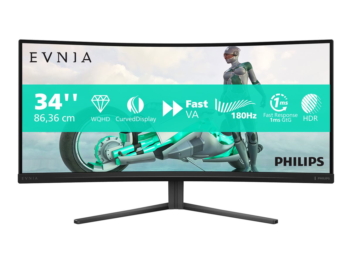 Pilt Philips 34M2C3500L/00 | 34 " | VA | 21:9 | 180 Hz | 1 ms | 3440 x 1440 pixels | 300 cd/m² | HDMI ports quantity 2 | Warranty 24 month(s)
