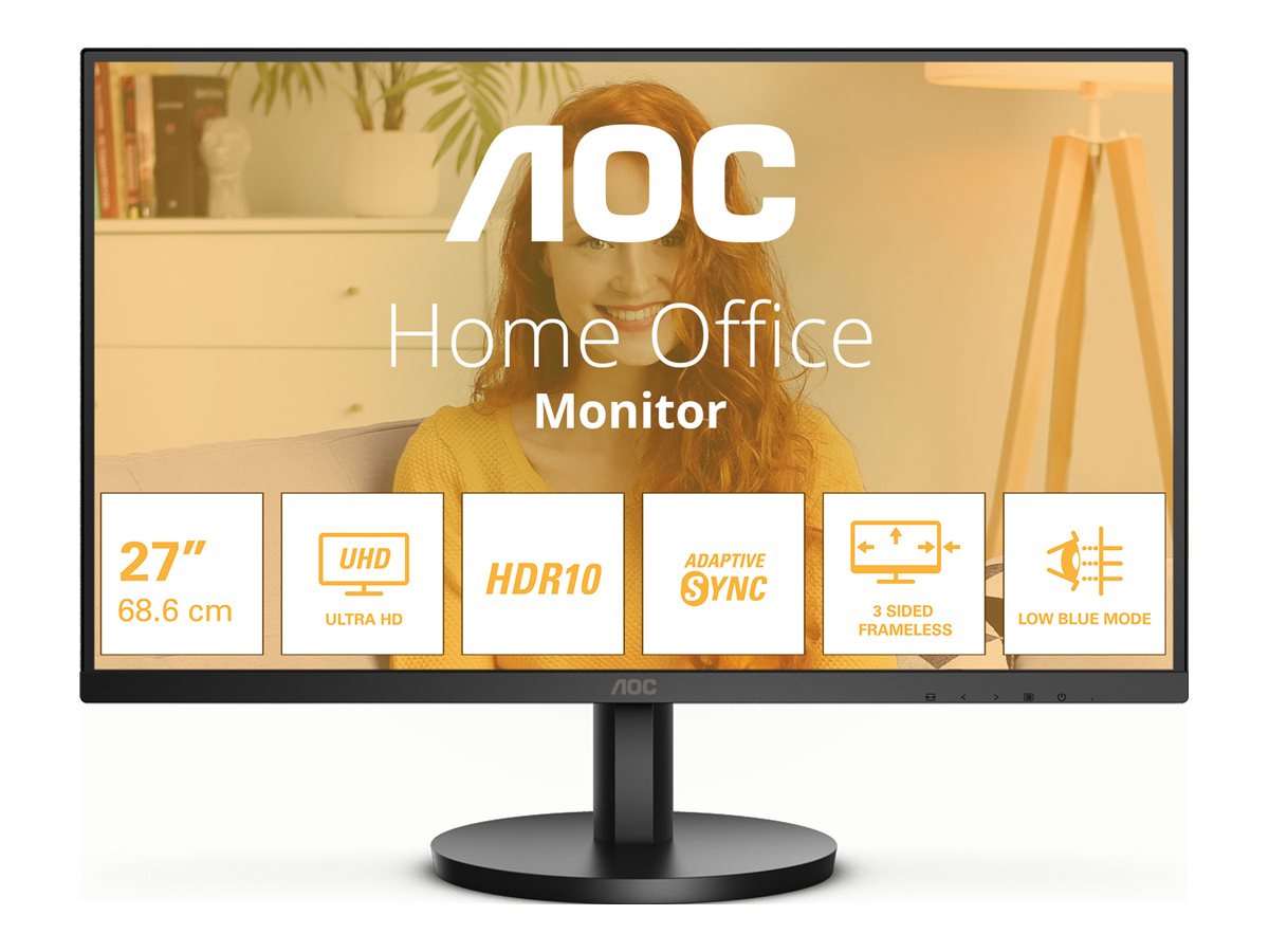 Pilt AOC U27B3M | 27 " | VA | UHD | 16:9 | 60 Hz | 4 ms | 3840 x 2160 pixels | 300 cd/m² | HDMI ports quantity 2