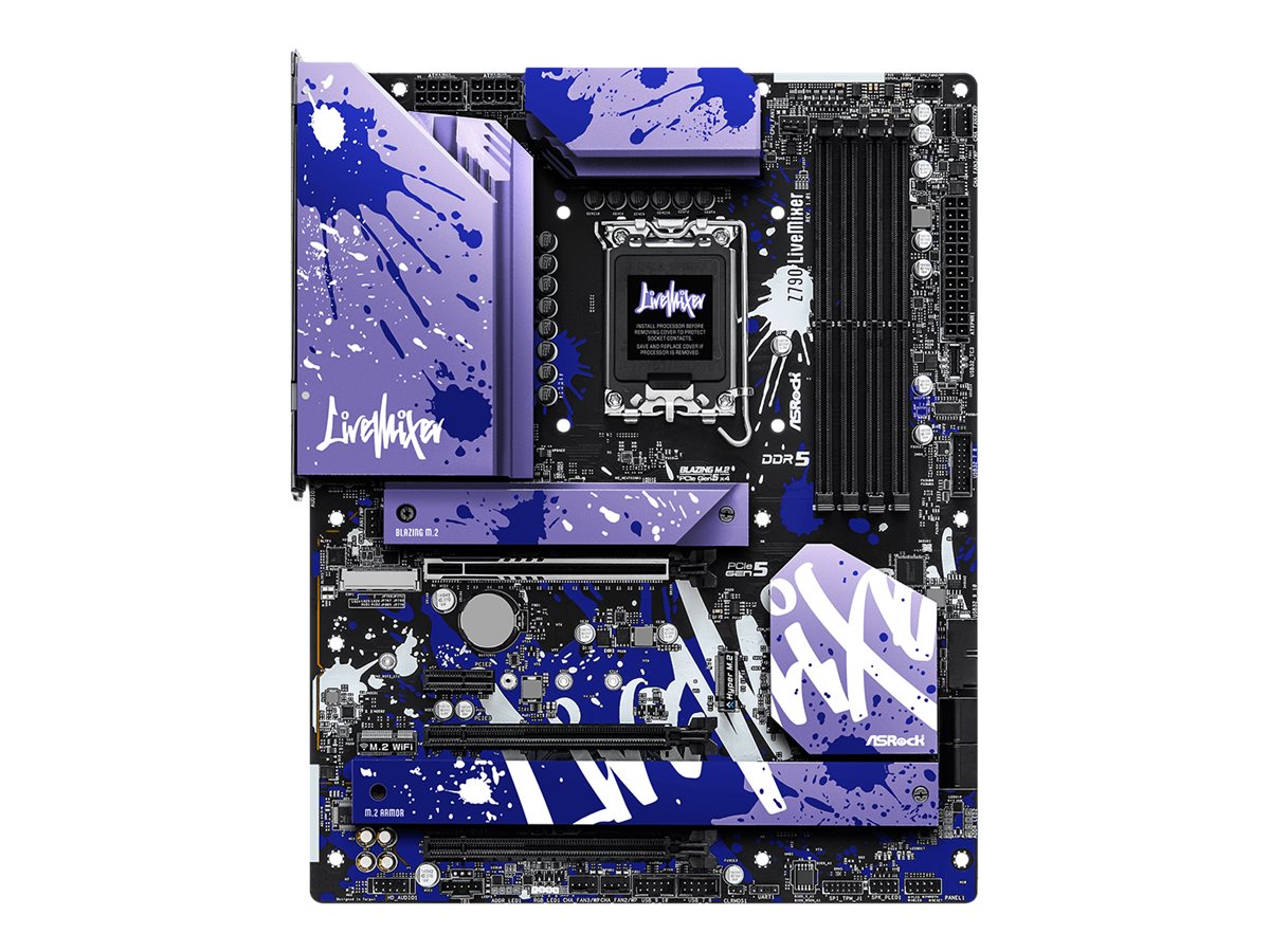 Pilt ASRock Z790 LIVEMIXER | Processor family Intel | Processor socket LGA1700 | DDR5 | Supported hard disk drive interfaces SATA, M.2 | Number of SATA connectors 4