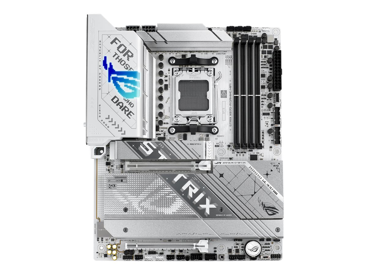 Pilt Asus ROG STRIX X870-A GAMING WIFI | Processor family AMD | Processor socket AM5 | DDR5 | Supported hard disk drive interfaces SATA, M.2 | Number of SATA connectors 2