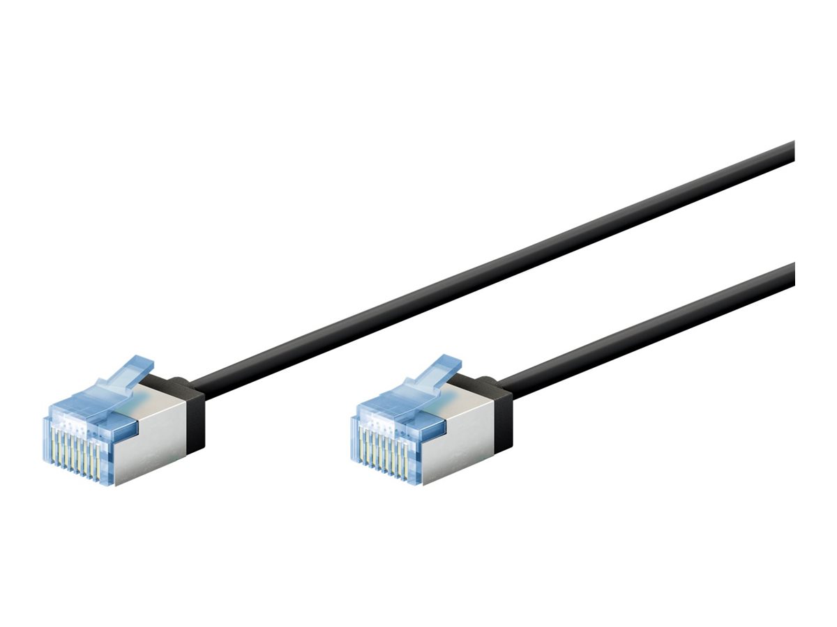 Pilt Goobay 74315 Ultra-Flexible CAT 6A Patch Cable, Slim, U/FTP, 0.15 m, Black | Goobay