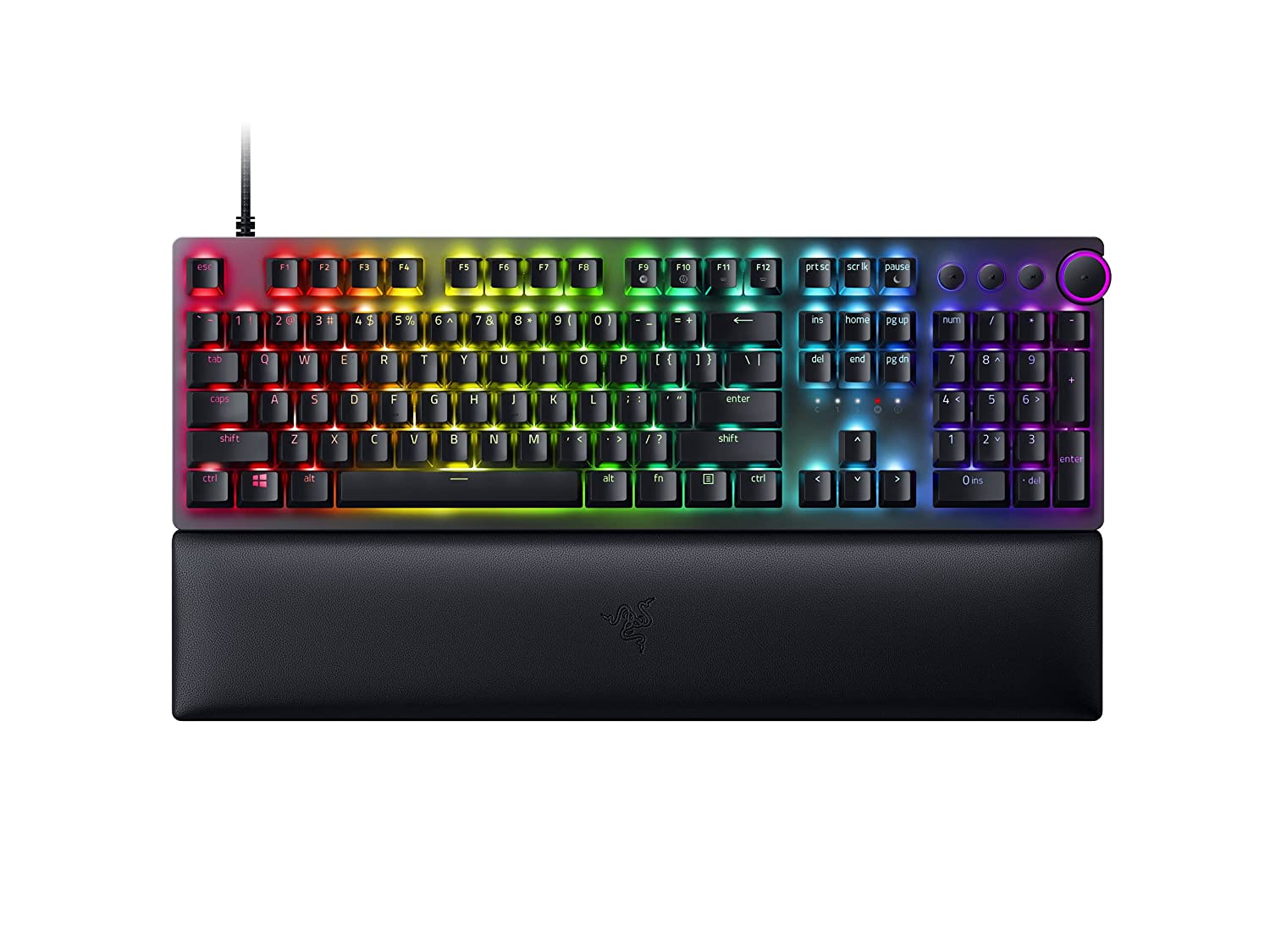 Pilt Razer | Huntsman V2 Optical Gaming Keyboard | Gaming keyboard | Wired | RGB LED light | NORD | Black | Numeric keypad | Clicky Purple Switch