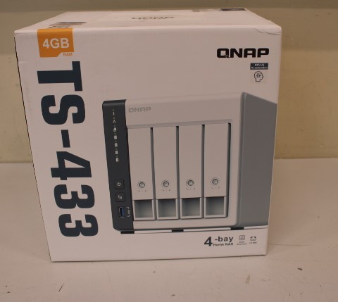 Pilt SALE OUT. QNAP TS-433-4G 4 bay ARM 4C 2.0GHz , 4 x SATA 6Gb/s 3.5"/2.5", 4GB RAM on-board,1 x GbE,1 x 2.5GbE,1 x USB3.2 Gen1 and 2 x USB2.0 | QNAP | 4 Bay ARM | TS-433-4G | Cortex-A55 | ARM 4-core | Processor frequency 2.0 GHz | 4 GB | On board (non-expandable) | DAMAGED PACKAGING, USED AS DEMO