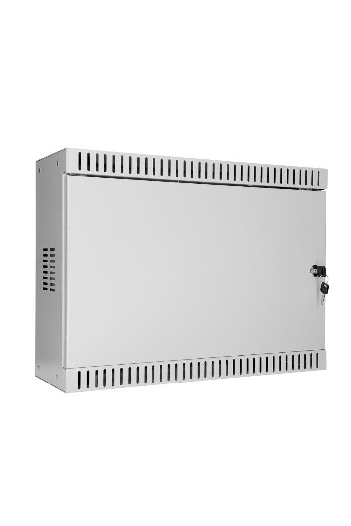 Pilt SOMI Networks | 3U, 19” Standard Vertical Installation Vertical Mount Cabinet | 3U-54/18SN | Gray | Cable Entrances; Steel Doors; Assembled | Depth: 18 cm