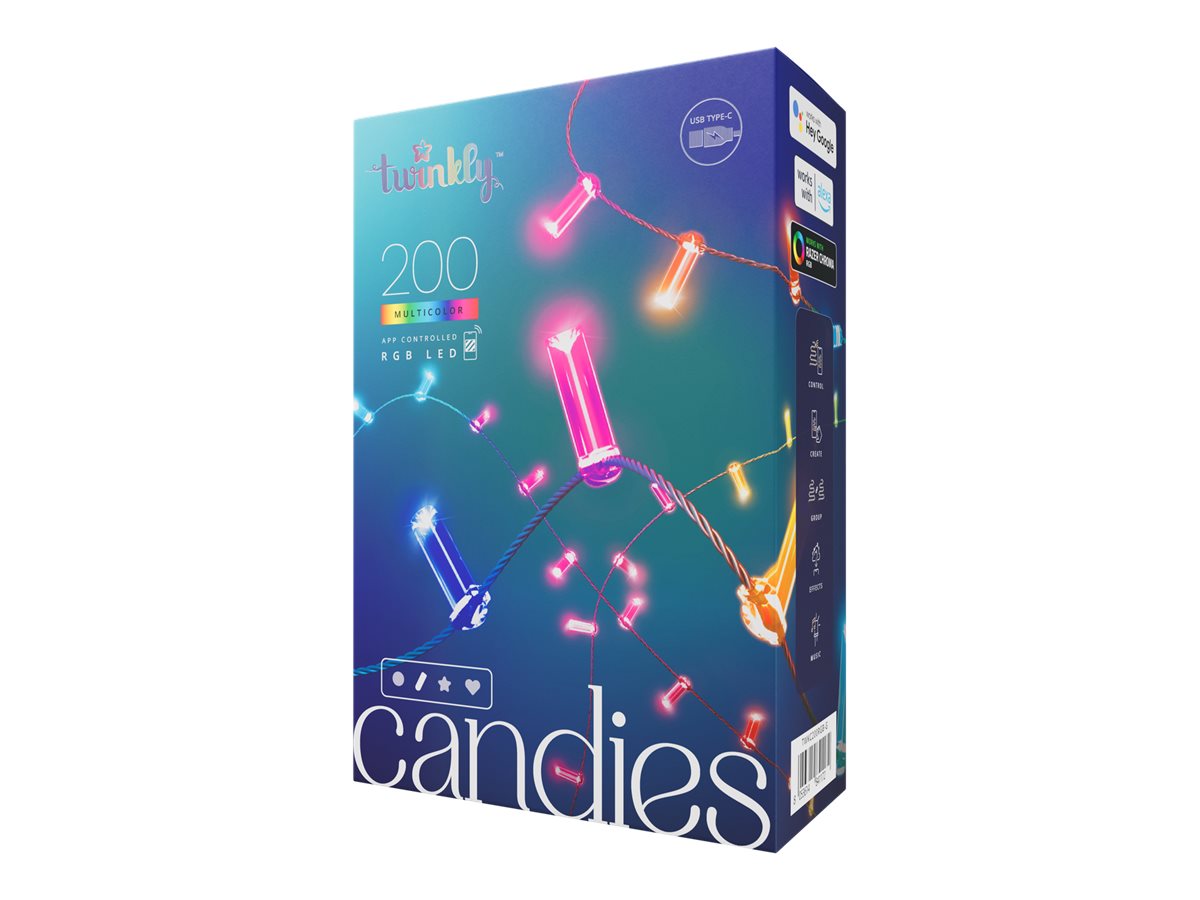 Pilt Twinkly Candies 200 Candle-shaped RGB LEDs, USB-C|Green Wire