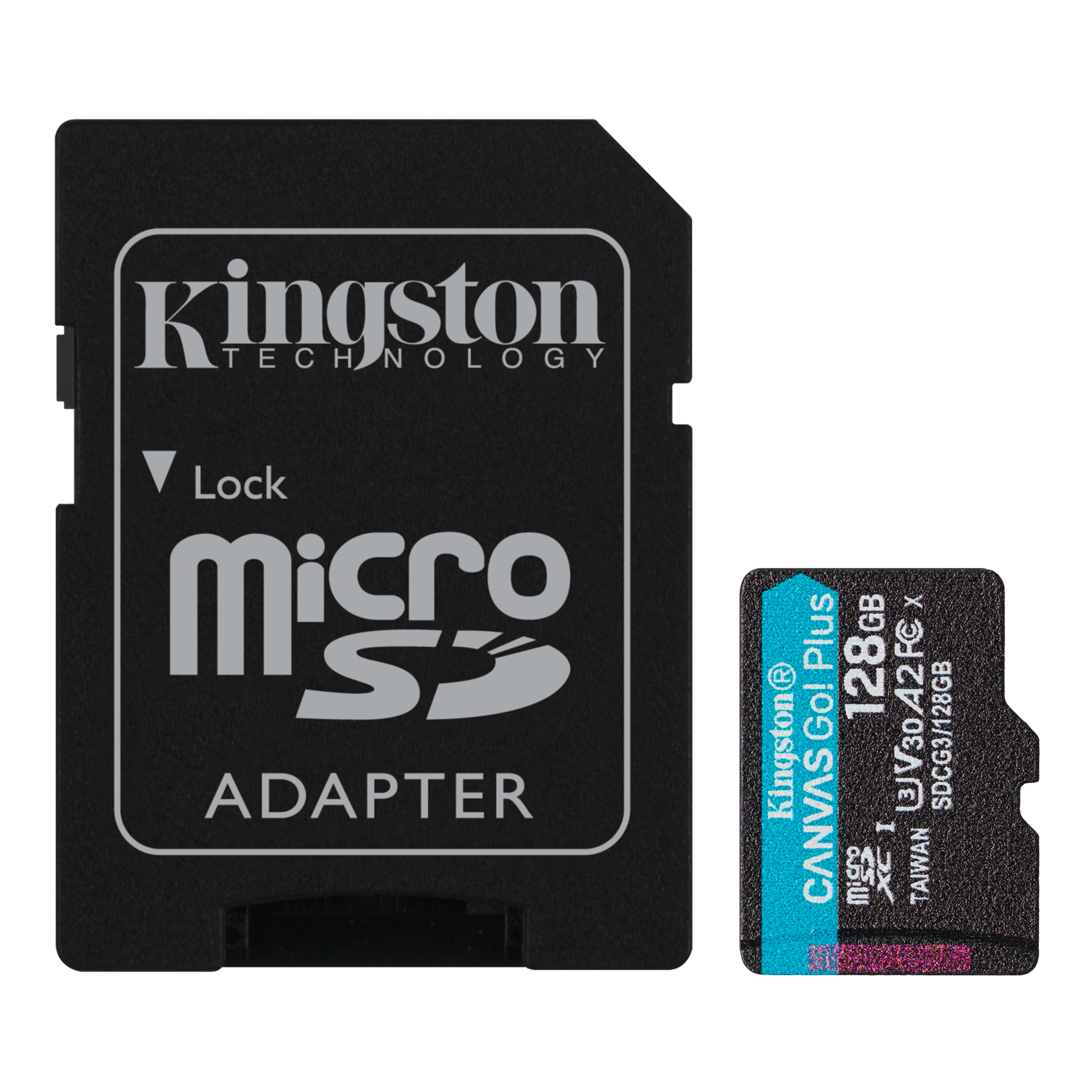 Pilt Kingston | microSD | Canvas Go! Plus | 128 GB | MicroSD | Flash memory class 10 | SD Adapter