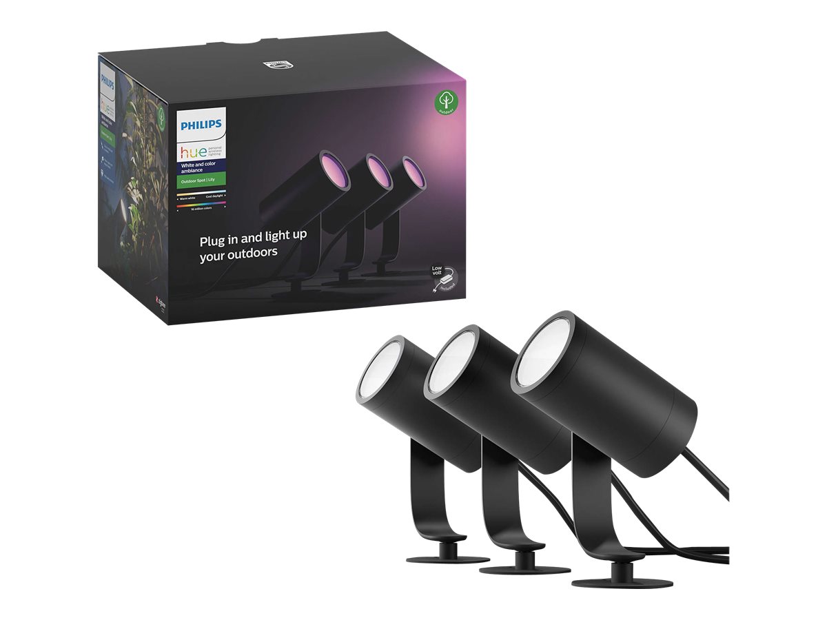 Pilt Philips Hue Lily Outdoor Spot base set 3x8W 24V | Hue White and Color Ambiance