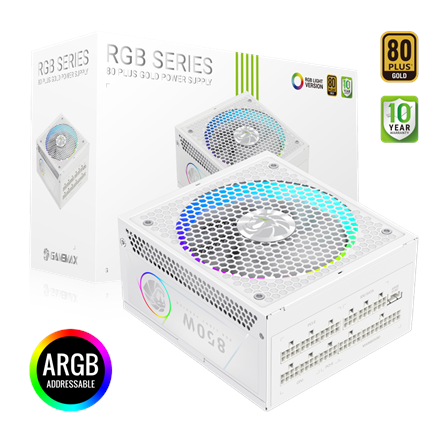 Pilt Gamemax PSU | RGB 850G WH | 850 W | Gold | White | Full Modular