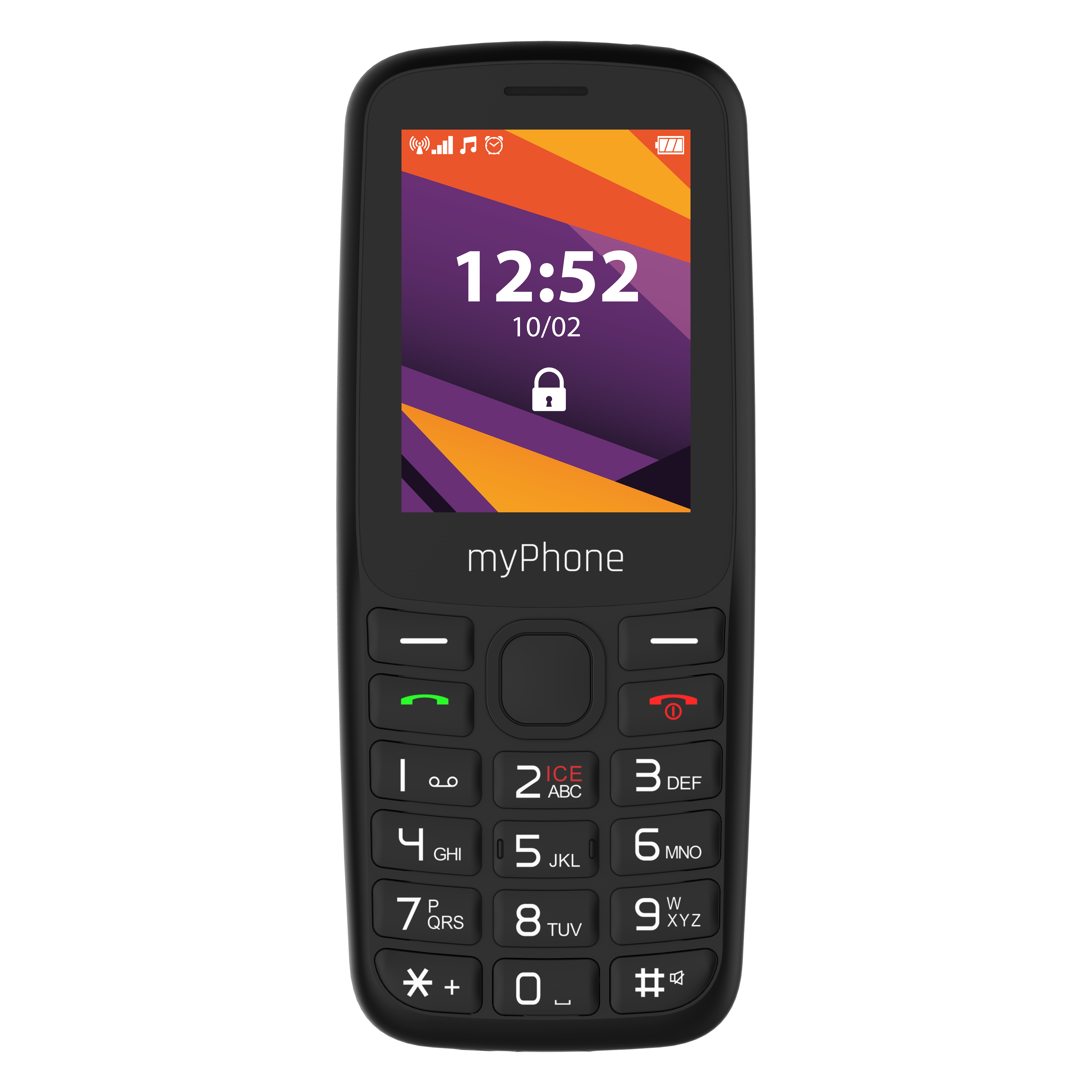 Pilt myPhone 6410 LTE | Black | 2.4 " | TFT | 64 MB | 128 MB | Dual SIM | Nano SIM | USB version Type-C | Built-in camera | Main camera resolution 0.3 MP | 1400 mAh