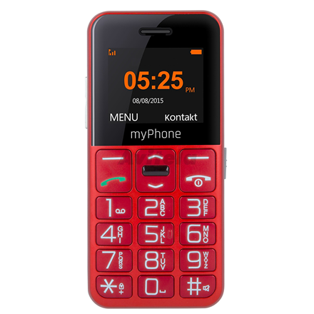 Pilt myPhone | Halo Easy | Red | 1.77 " | TFT | 24 MB | 32 MB | Single SIM | Bluetooth | Main camera resolution 0.3 MP | 1000 mAh