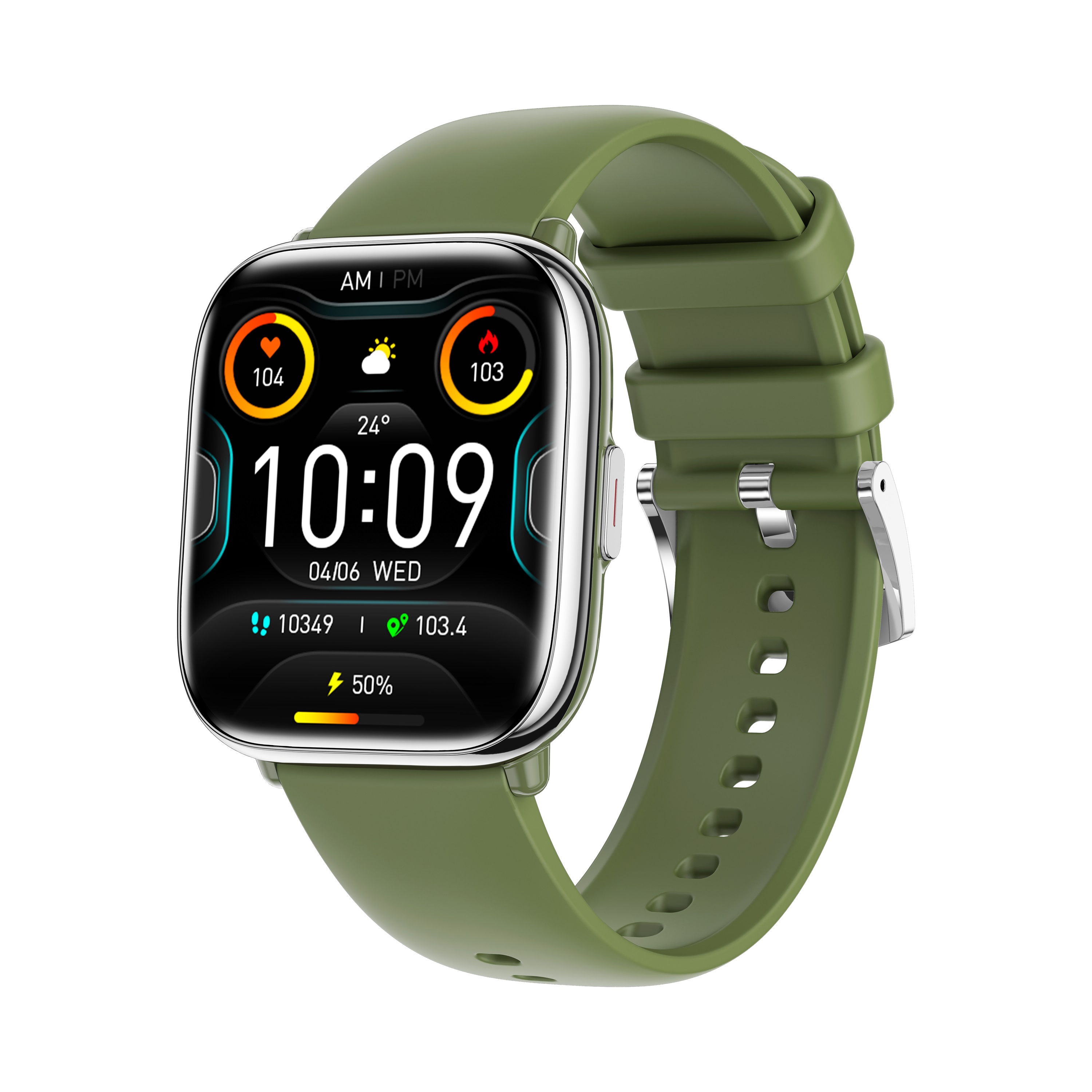 Pilt myPhone Watch Pastel | Smart watch | AMOLED | 1.75" | Waterproof | Silver Green