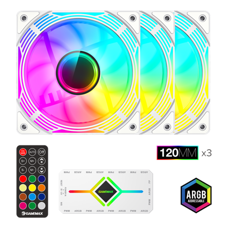 Pilt Gamemax Case Fan | KF300 WH | White