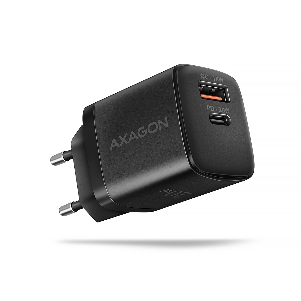 Pilt AXAGON Wallcharger 2x port (USB-A + USB-C), 20W | ACU-PQ20
