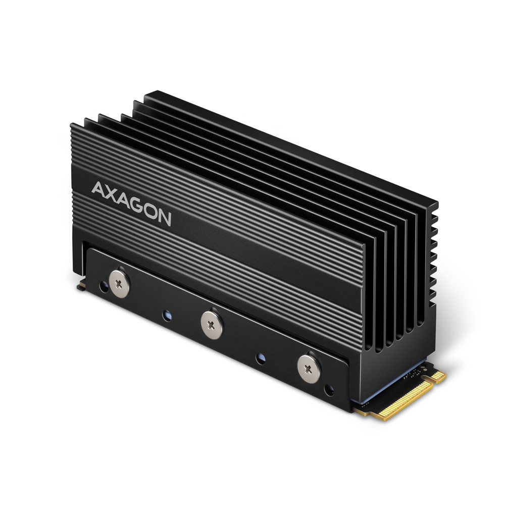 Pilt AXAGON Passive aluminum heatsink for single-sided and double-sided M.2 SSD disks, size 2280, height 36 mm | CLR-M2XL