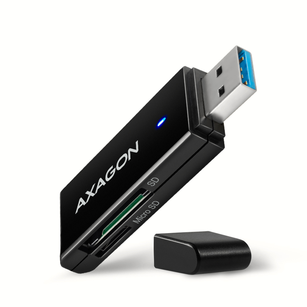 Pilt AXAGON Slim super-speed USB 3.2 Gen 1 card reader with a direct USB-A connector | CRE-S2N