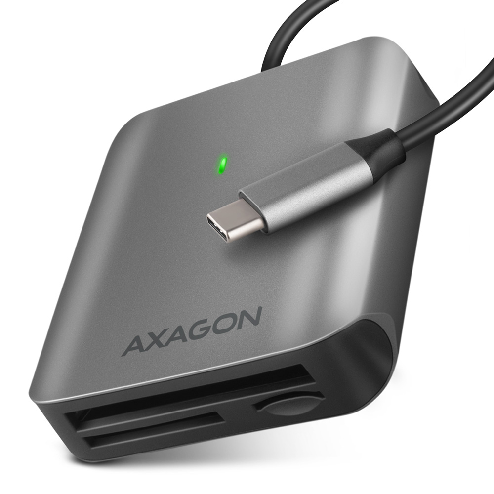 Pilt AXAGON Aluminum high-speed USB-C 3.2 Gen 1 memory card reader, 3 slots | CRE-S3C