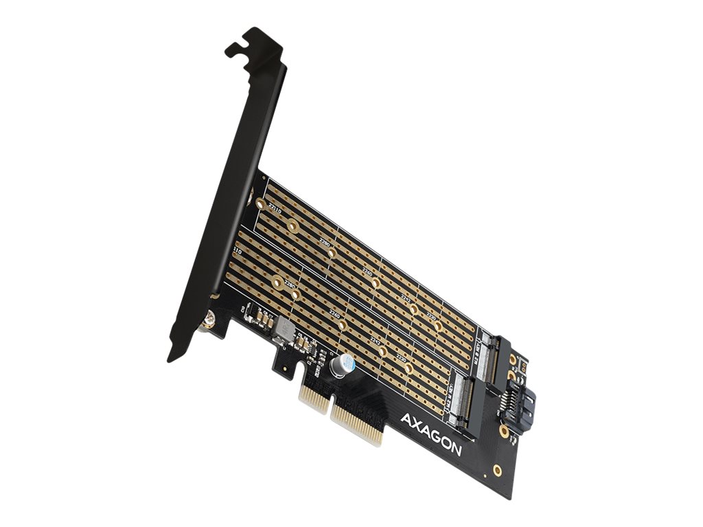 Pilt AXAGON PCI-Express x4 adapter to connect up to two M.2 disks to a computer | PCEM2-D