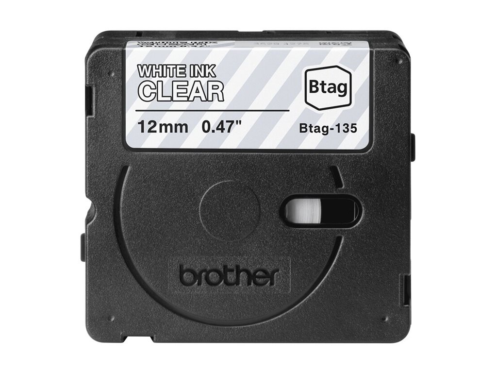Pilt Brother BTAG-135 | White on Clear | Btag