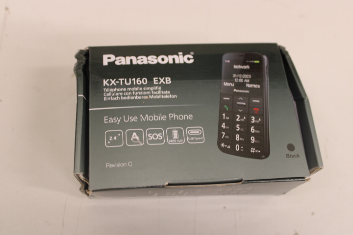 Pilt Panasonic | KX-TU160 | Easy Use Mobile Phone | Black | 69.2 g | DAMAGED PACKAGING