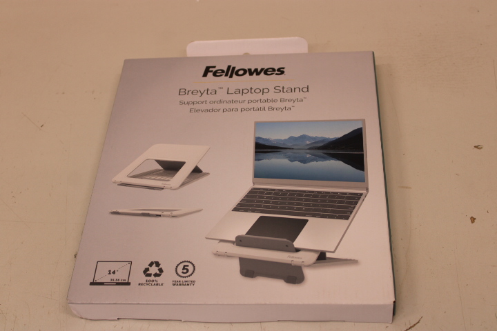 Pilt SALE OUT. Fellowes Laptop Stand Breyta, white | Fellowes | Laptop Stand | Breyta | DAMAGED PACKAGING, SCRATCHES ON SIDE | White | 235 x 268 x 14 mm