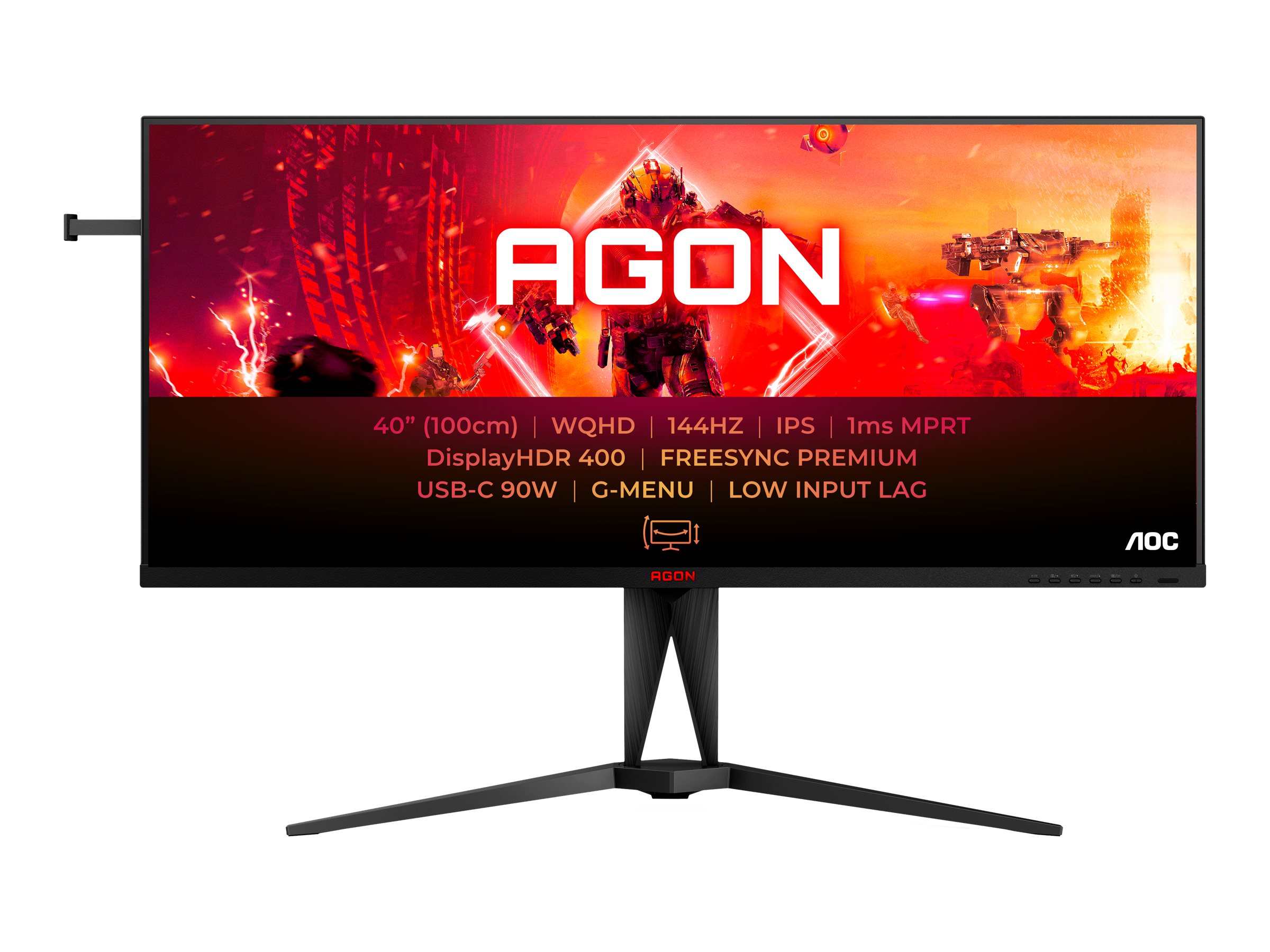 Pilt AOC AG405UXC | IPS | WQHD | 21:9 | 144 Hz | 1 ms | 3440 x 1440 pixels | 350 cd/m² | HDMI ports quantity 2 | Black
