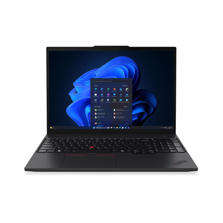 Pilt Lenovo Thinkpad T16 G4 Intel | Black | 16 " | IPS | WUXGA | 1920 x 1200 pixels | Anti-glare | Intel Core Ultra 5 | 225U | 16 GB | SODIMM DDR5 | Solid-state drive capacity 512 GB | Intel Graphics | Windows 11 Pro | 802.11ax | Bluetooth version 5.3 | Keyboard language Nordic | Keyboard backlit | Warranty 36 month(s) | Battery warranty 12 month(s)