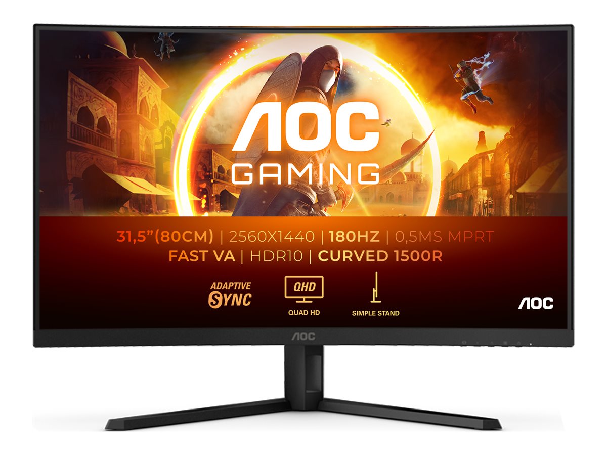 Pilt AOC CQ32G4VE | 31.5 " | VA | QHD | 16:9 | 180 Hz | 1 ms | 2560 x 1440 pixels | 300 cd/m² | HDMI ports quantity 2