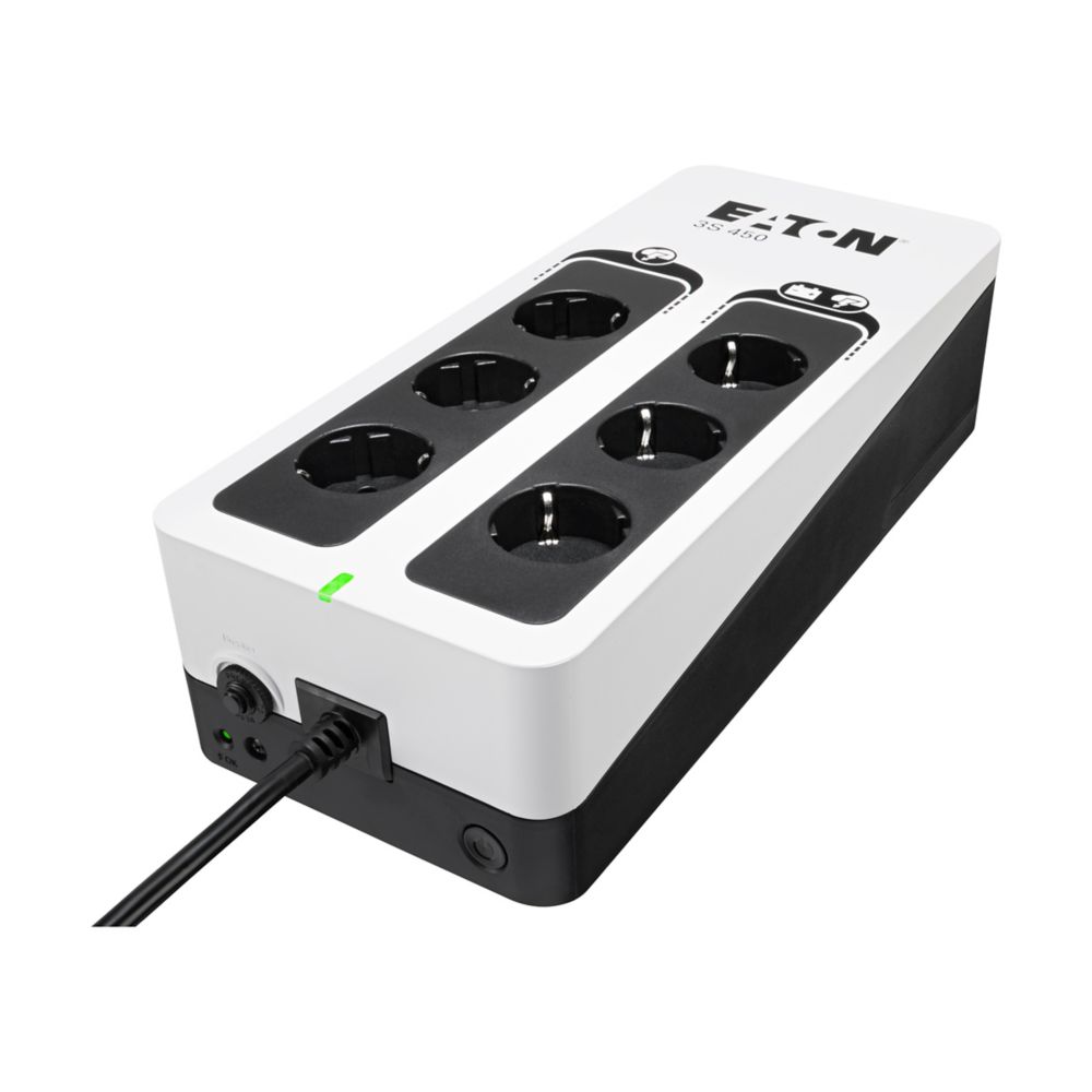 Pilt Eaton 3S Gen2 UPS DIN, 450 VA, 270 W, Input: Schuko, Outputs: (3) Schuko, (3) Schuko surge only, Tower | 3S450D