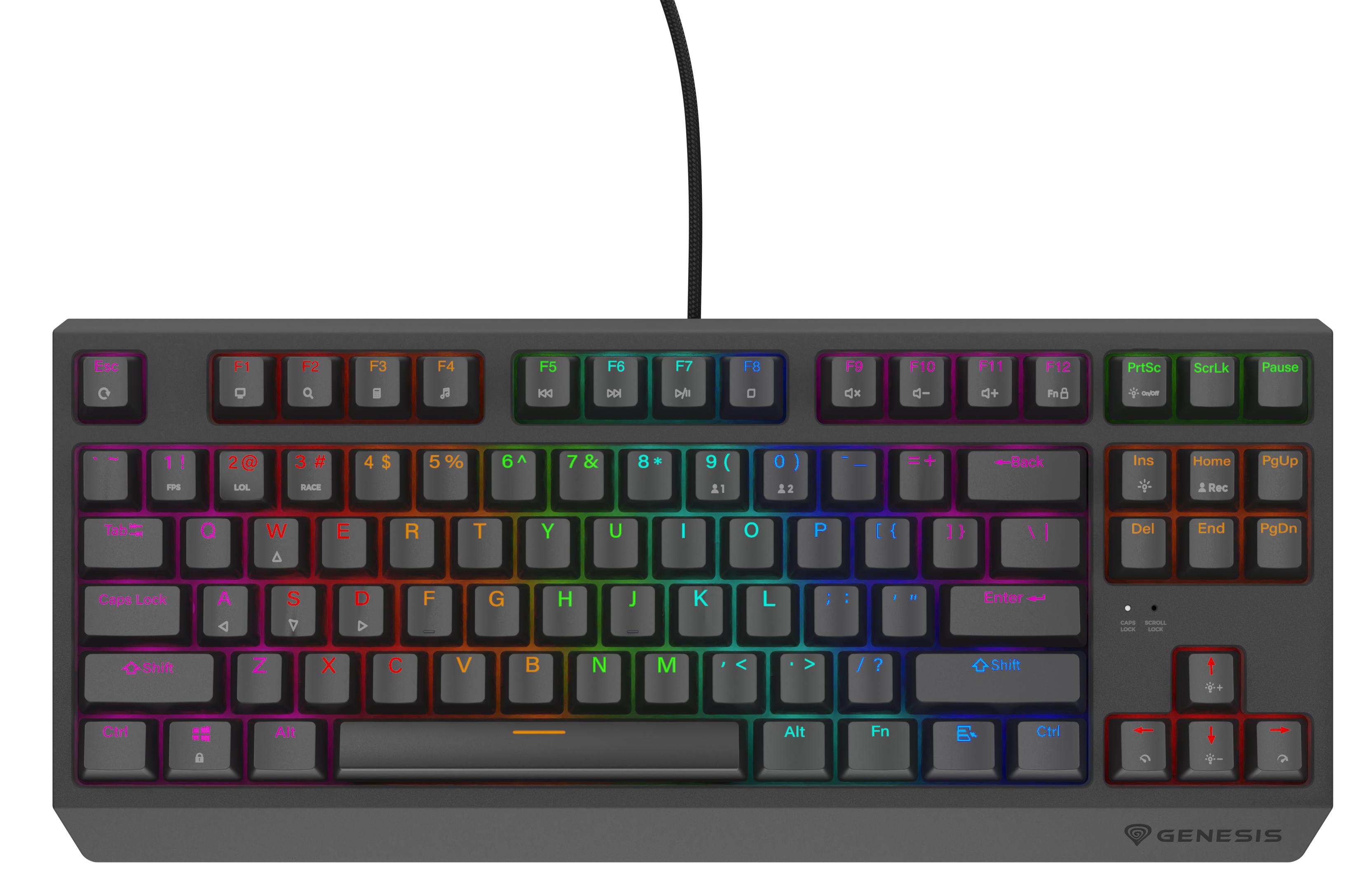 Pilt Genesis THOR 230 | Mechanical Gaming Keyboard | Wired | US | Black | USB Type-A | Outemu Red