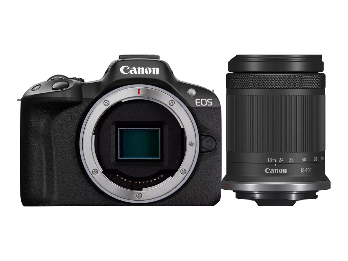Pilt Canon | EOS R50 - digital camera RF-S 18-150mm F3.5-6.3 IS STM lens | Megapixel 24.2 MP | ISO sensitivity (max) ISO 51200 | Wi-Fi | Automatic, manual | CMOS | Black