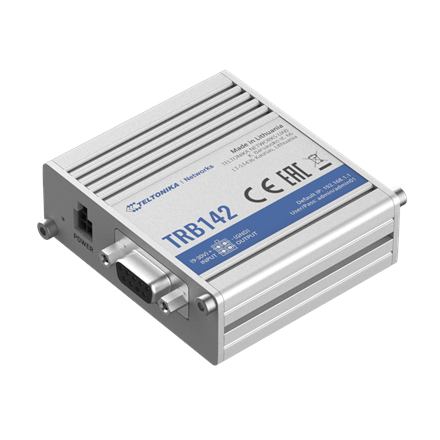 Pilt Teltonika TRB142003000 Gateway, 2G/3G/4G LTE (Cat 1), Equipped with RS232 for serial communication | LTE Gateway | TRB142 | No Wi-Fi | Ethernet LAN (RJ-45) ports 0 | Mesh Support No | MU-MiMO No | 2G/3G/4G | Antenna type 1 x SMA for LTE | 1 x Virtual network interface via micro USB