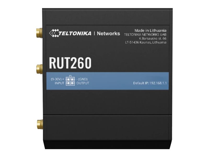 Pilt LTE Cat 6 Router | RUT260 | 802.11n | 10/100 Mbit/s | Ethernet LAN (RJ-45) ports 2 | Mesh Support No | MU-MiMO No | 4G