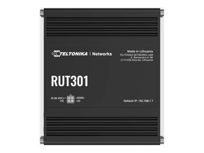 Pilt Ethernet Router | RUT301 | No Wi-Fi | 10/100 Mbit/s | Ethernet LAN (RJ-45) ports 5 | Mesh Support No | MU-MiMO No | No mobile broadband