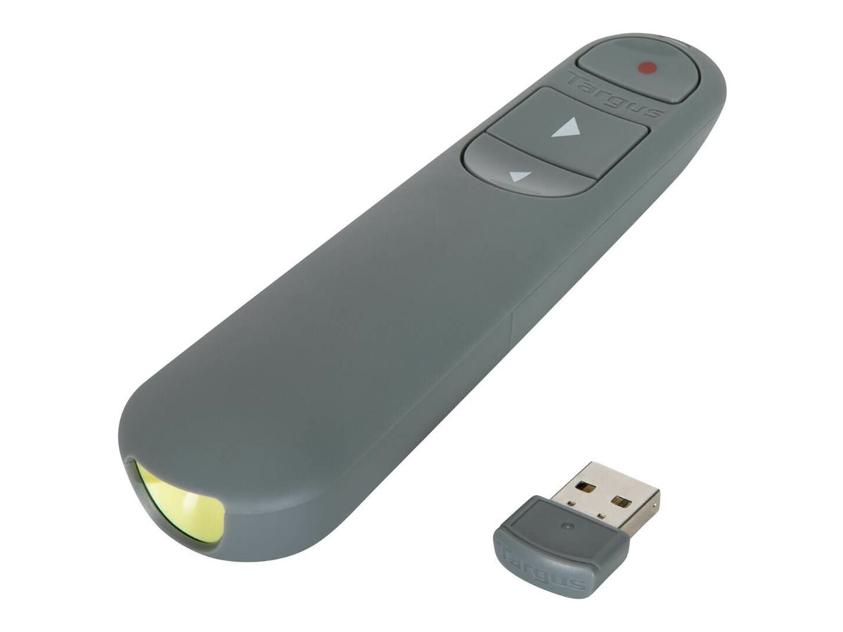 Pilt Targus EcoSmart Antimicrobial ControlPlus Wireless Presenter | Grey | Depth 23 mm | Height 131 mm | PCR | Width 37 mm