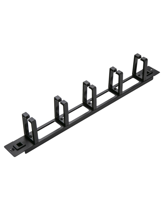 Pilt SOMI Networks | 19“ Toolless Cable Management Bar with 5pcs Plastc Rings | CMB-02-TOL | Black | Ring Diameter 45x70mm