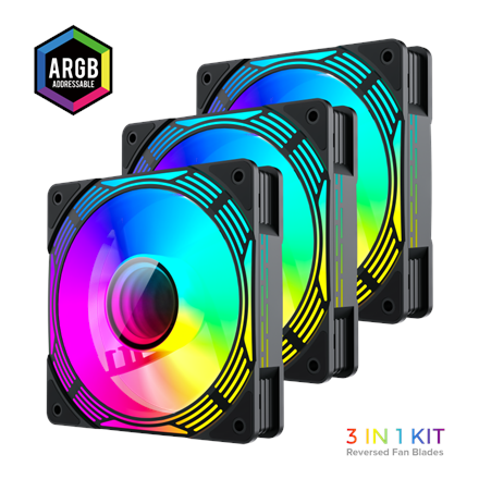 Pilt Gamemax Case Fan | KF300R BK | Black