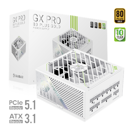 Pilt Gamemax PSU | GX PRO 1250G WH | 1250 W | Gold | White | Full Modular