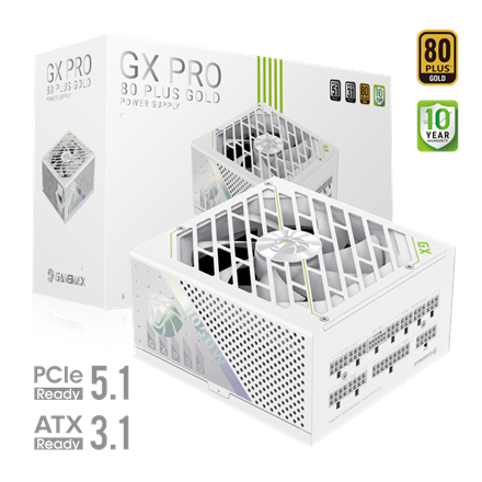 Pilt Gamemax PSU | GX PRO 1050G WH | 1050 W | Gold | White | Full Modular