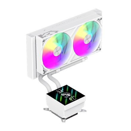 Pilt Gamemax CPU Liquid Cooler | GLACIER 240 LCD WH | White