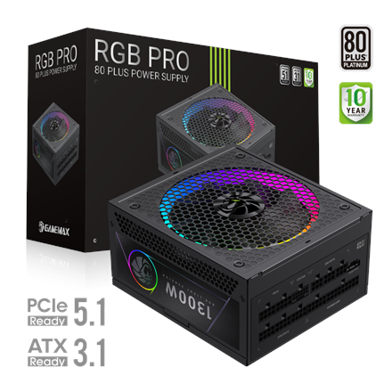 Pilt Gamemax PSU | RGB PRO 1300P | 1300 W | Platinum | Full Modular