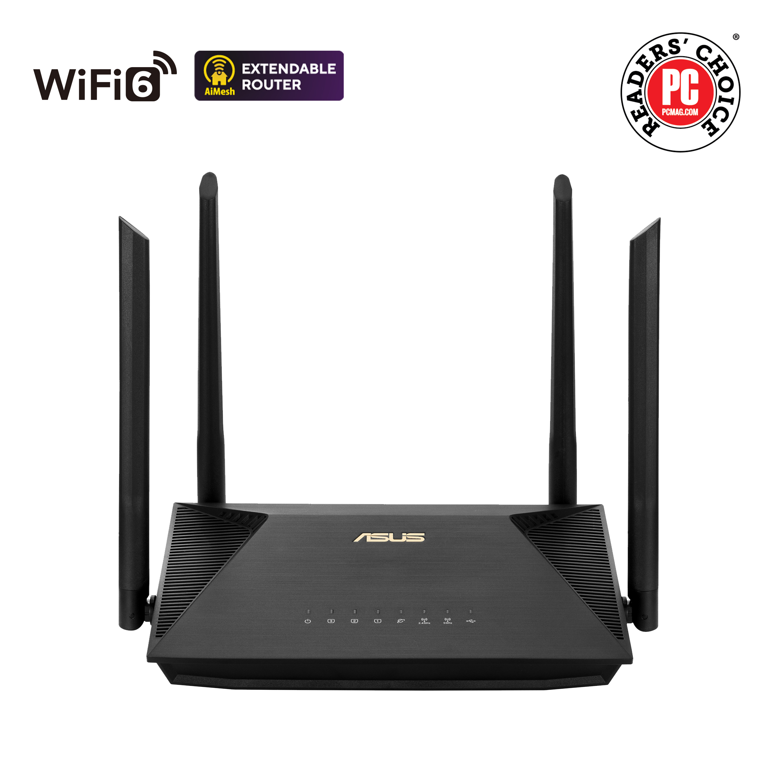 Pilt Wi-Fi 6 Wireless Dual Band Gigabit Router | RT-AX1800U | 802.11ax | Ethernet LAN (RJ-45) ports 3 | Mesh Support No | MU-MiMO Yes | No mobile broadband | Antenna type External | 1xUSB