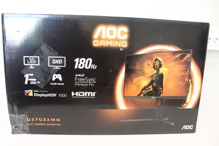 Pilt SALE OUT. AOC Gaming Q27G3XMN/BK 27", 2560x1440/1ms/250cd/m², HDMI, DisplayPort, Audio out | SALE OUT. AOC | Monitor | Q27G3XMN/BK | 27 " | VA | 16:9 | 180 Hz | 1 ms | 2560 x 1440 pixels | 700 cd/m² | HDMI ports quantity 2 | Black | Warranty 36 month(s) | DAMAGED PACKAGING